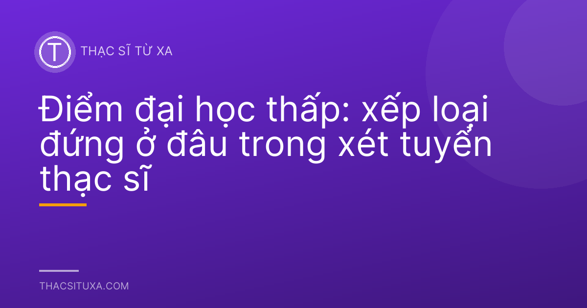 Điểm đại học thấp: xếp loại đứng ở đâu trong xét tuyển thạc sĩ