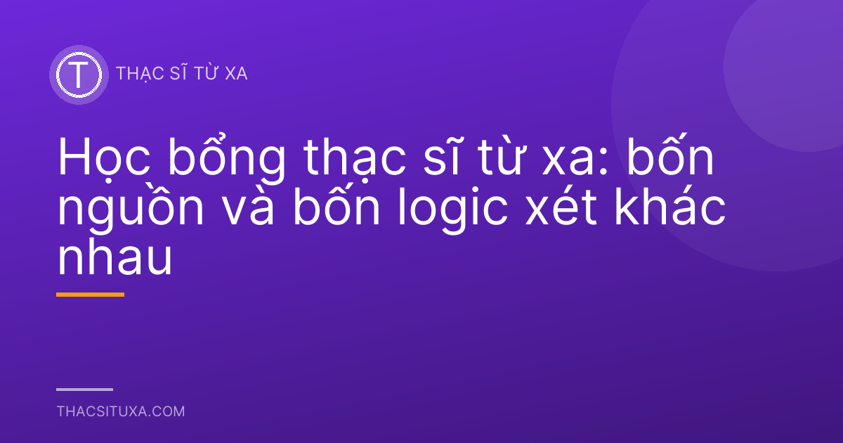 Học bổng thạc sĩ từ xa: bốn nguồn và bốn logic xét khác nhau